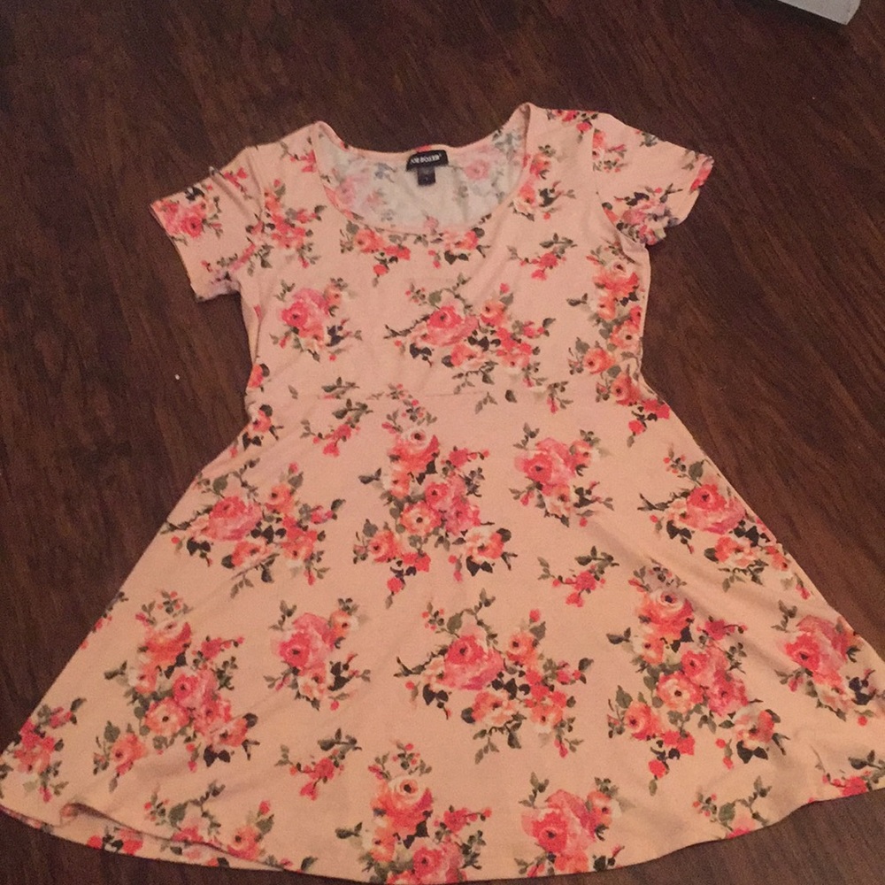Flower printed summer spring and fall dress
